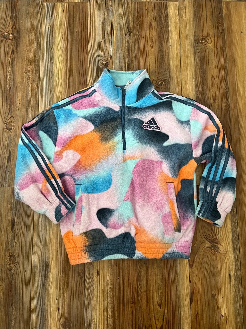 adidas Kids Multi-Color Quarter-Zip Fleece